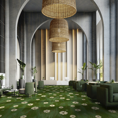 7mm Pile Nylon Printed Carpet Tufted Nordic Style With Action Backing