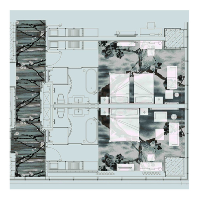 Chinese Ink Painting Style Carpet Woven Axminster Carpet For Hotel Corridor