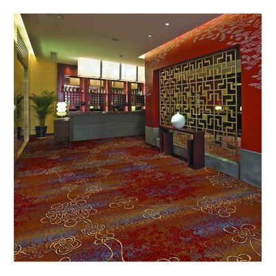 Casino Carpet Red Luxury Wool Carpet With Machine Woven Technology